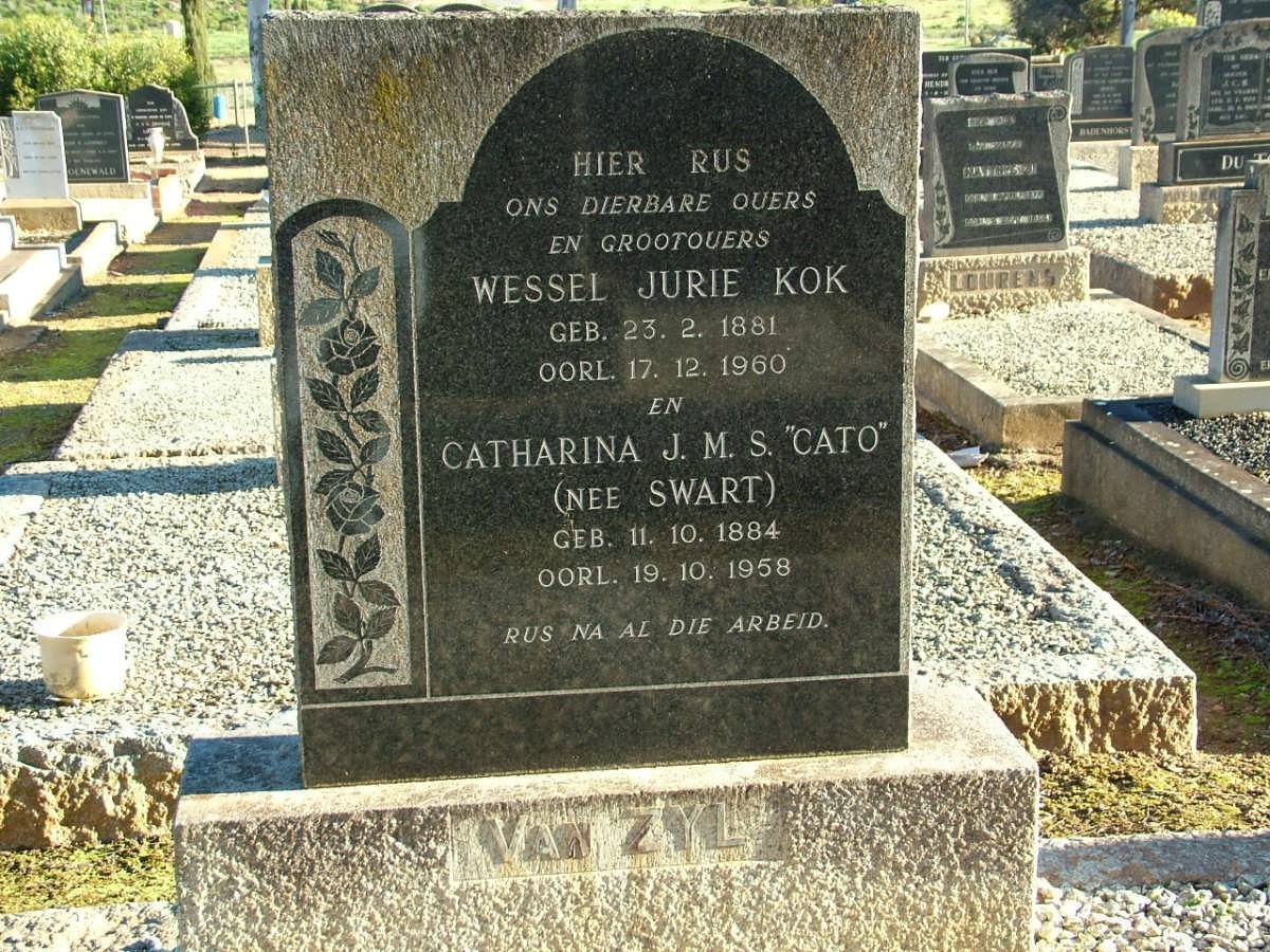 ZYL Wessel Jurie Kok, van 1881-1960 &amp; Catharina J.M.S. SWART 1884-1958