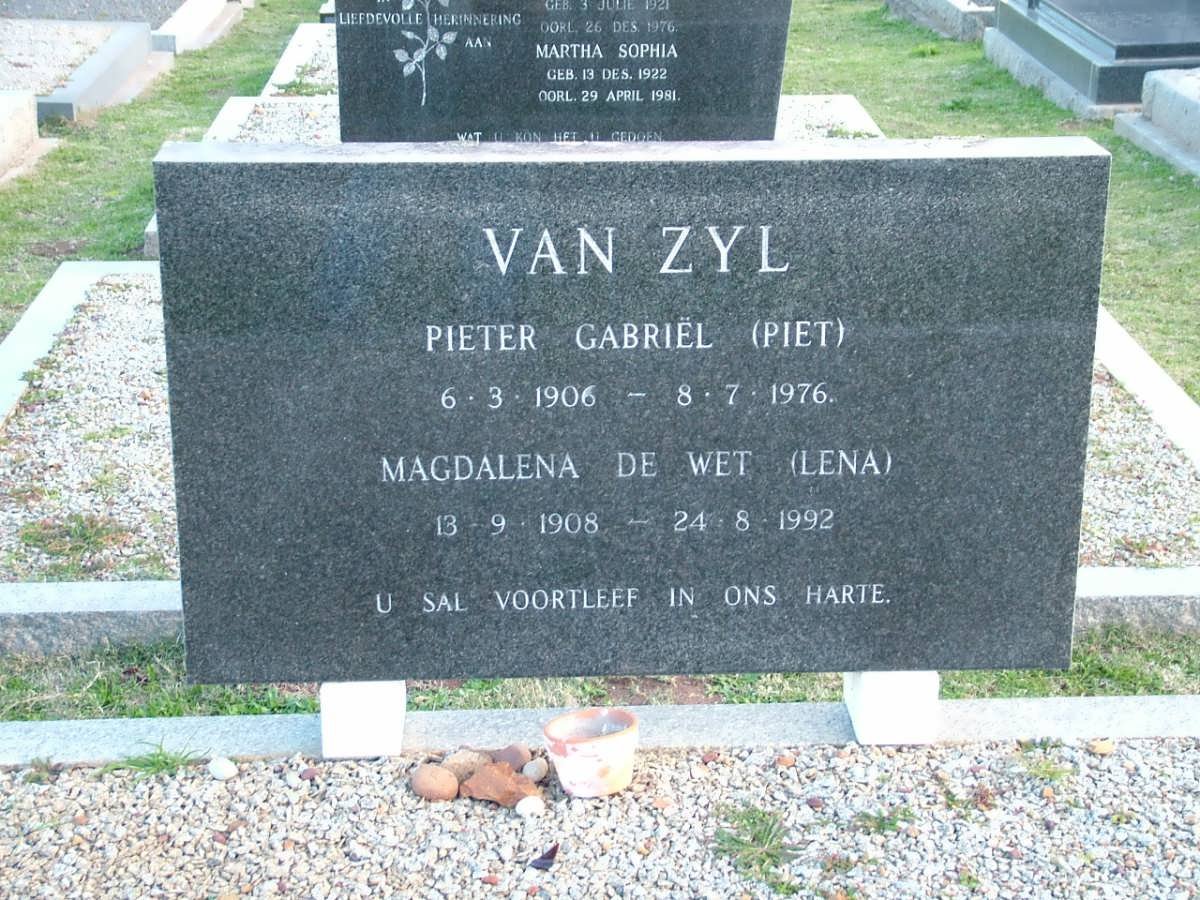 ZYL Pieter Gabriël, van 1906-1976 &amp; Magdalena De Wet 1908-1992