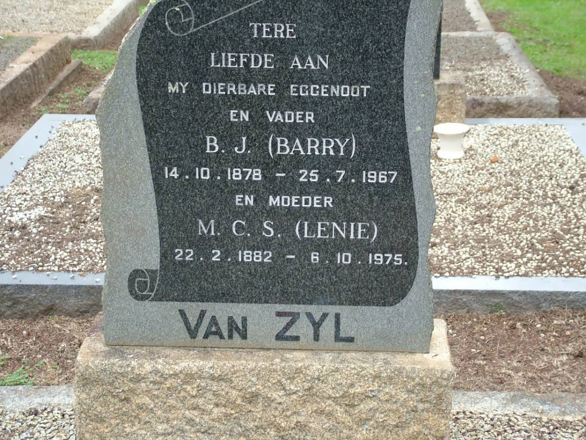 ZYL B.J., van 1878-1967 &amp; M.C.S. 1882-1975
