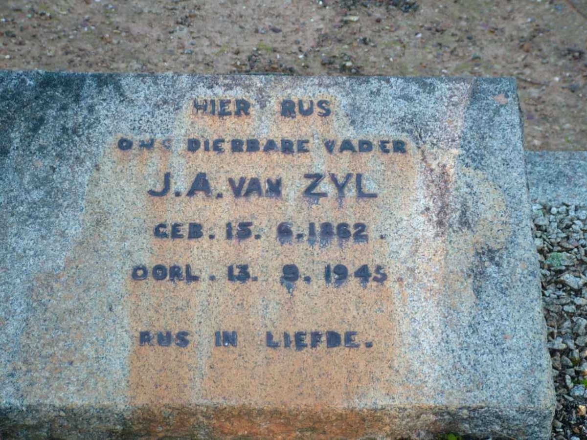 ZYL J.A., van 1862-1945