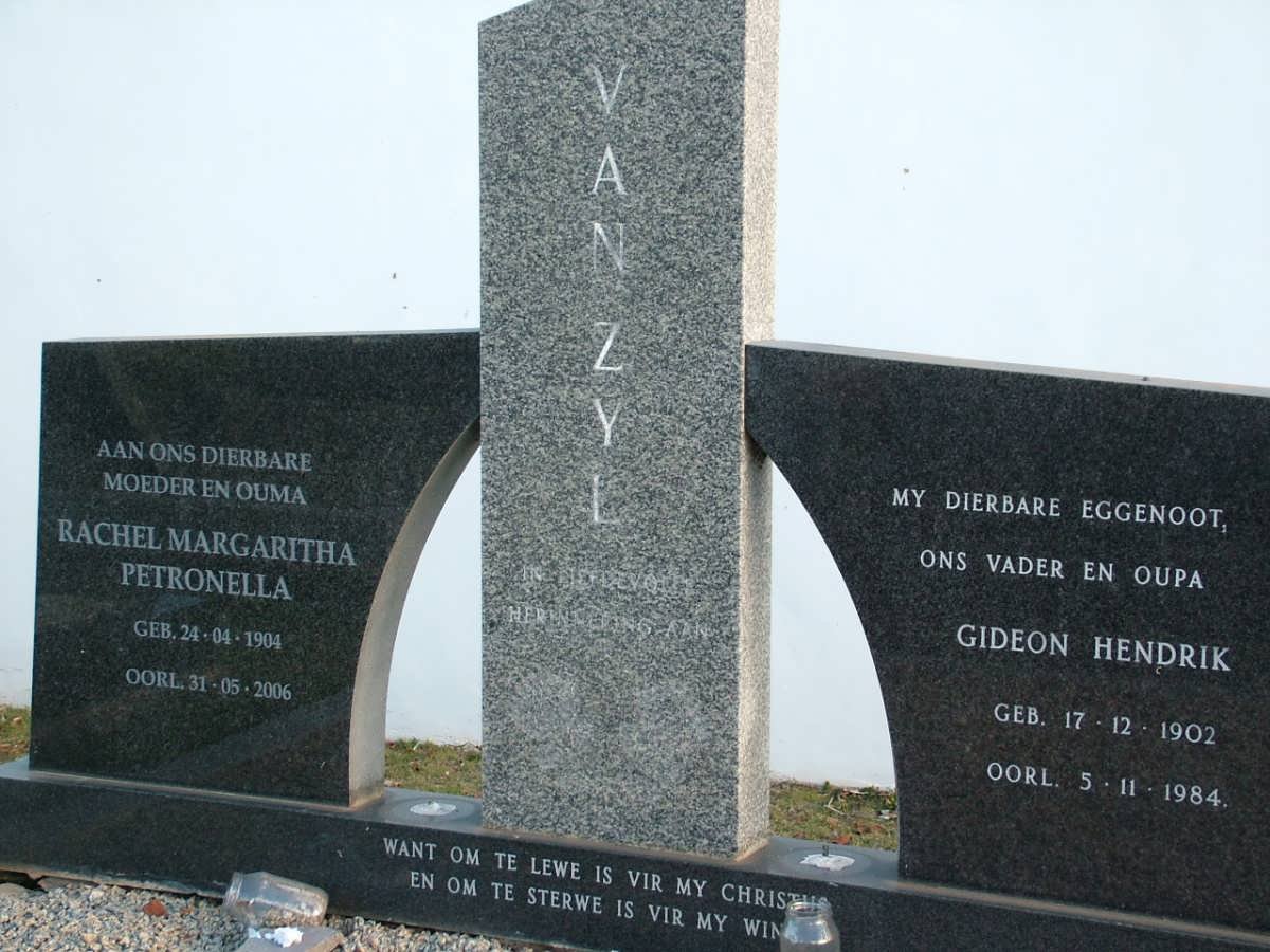 ZYL Gideon Hendrik, van 1902-1984 &amp; Rachel Margaritha Petronella 1904-2006