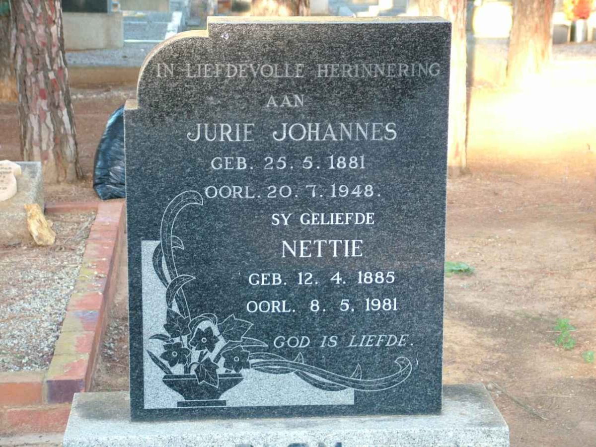 ?? Jurie Johannes 1881-1948 &amp; Nettie 1885-1981