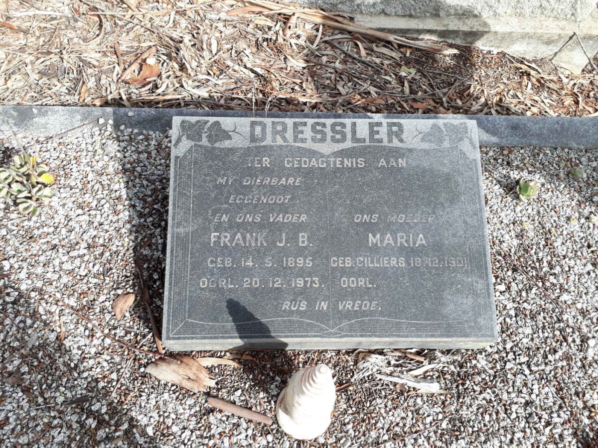 DRESSLER Frank J.B. 1895-1973 &amp; Maria CILLIERS 1901-