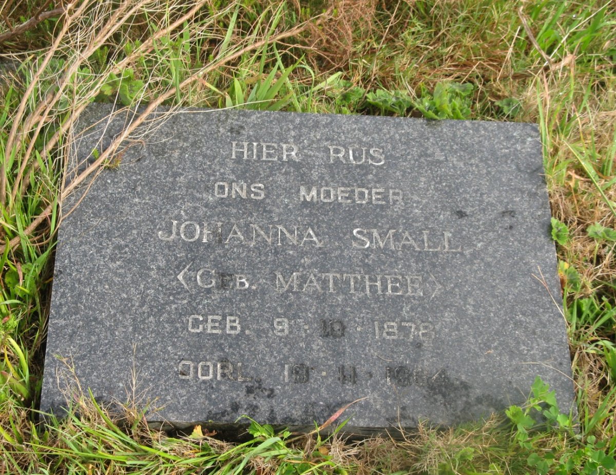 SMALL Johanna nee MATTHEE 1878-?