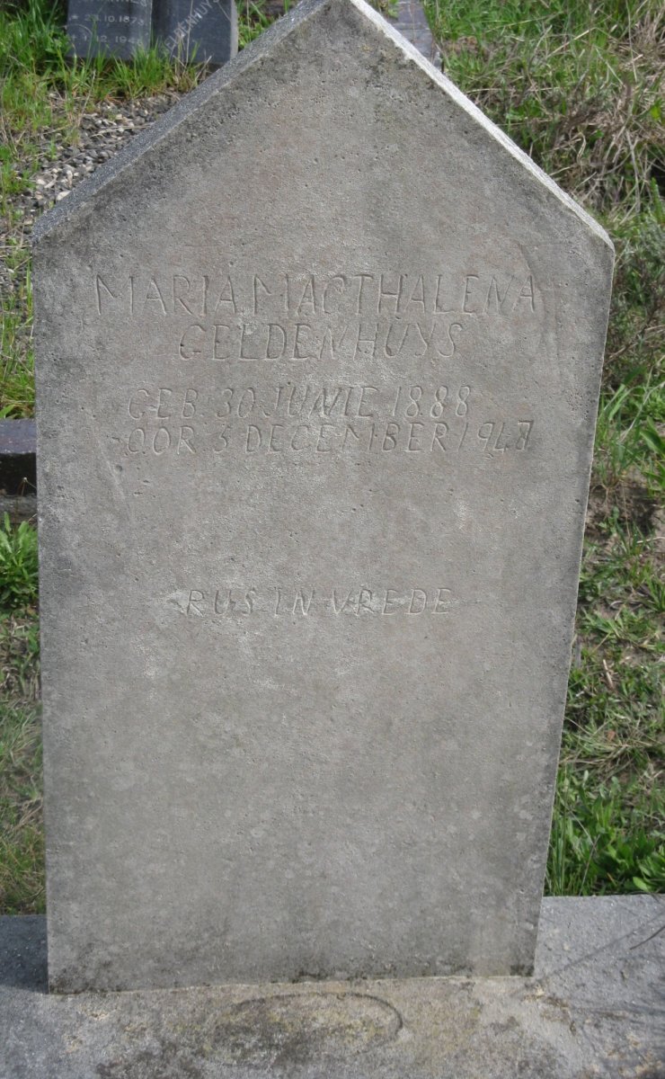 GELDENHUYS Maria Magthalena 1888-194?