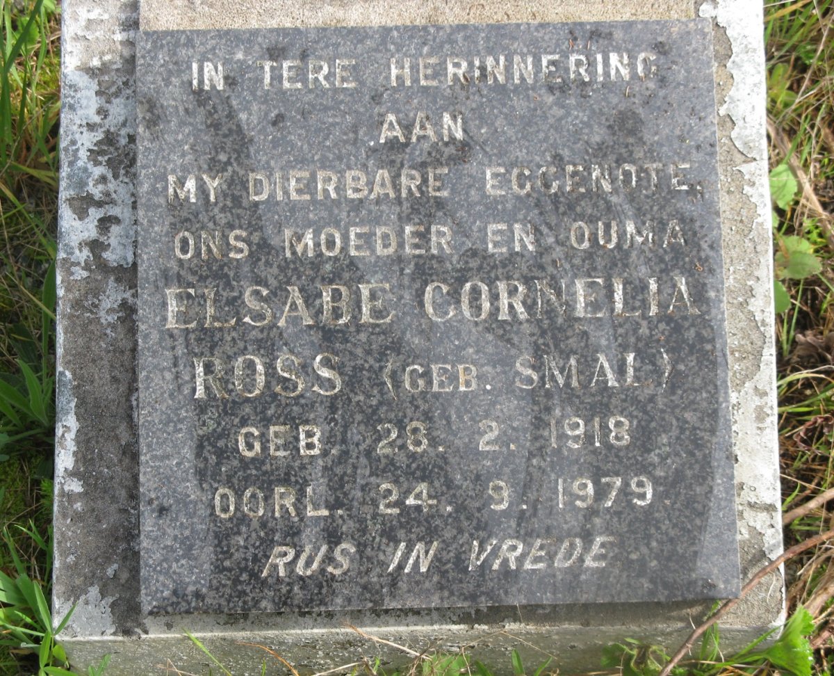 ROSS Elsabe Cornelia nee SMAL 1918-1979
