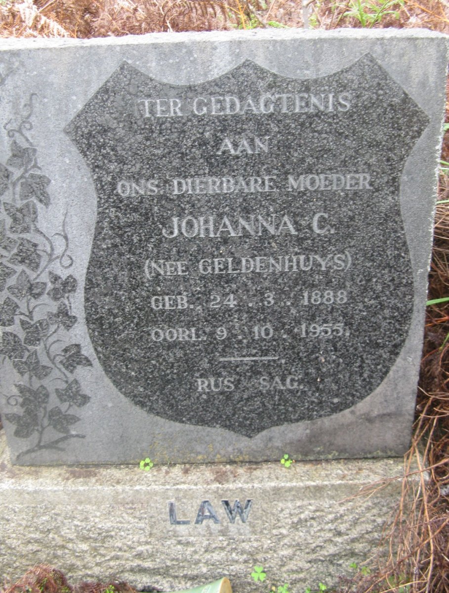 LAW Johanna C. nee GELDENHUYS 1888-1955
