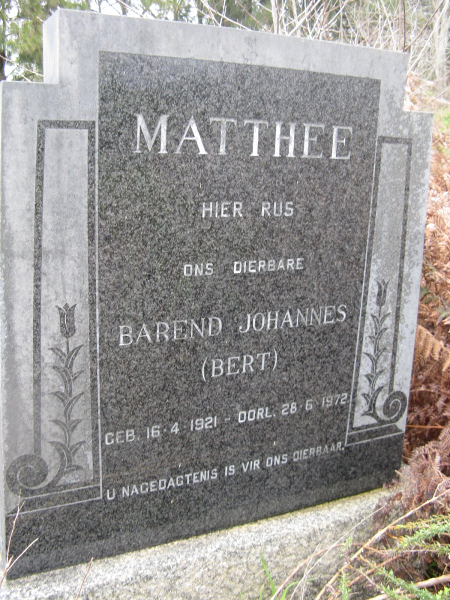 MATTHEE Barend Johannes 1921-1972