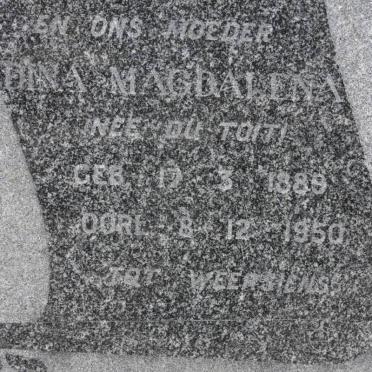 ROUX Dina Magdalena nee DU TOIT 1889-1950