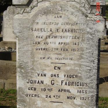FABRICIUS Johan G. 1853-1923 &amp;  Isabella H. GERMUSHUYSEN 1857-1917