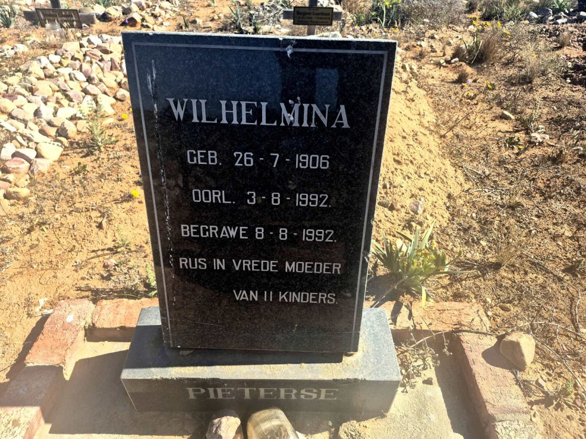 PIETERSE Wilhelmina 1906-1992