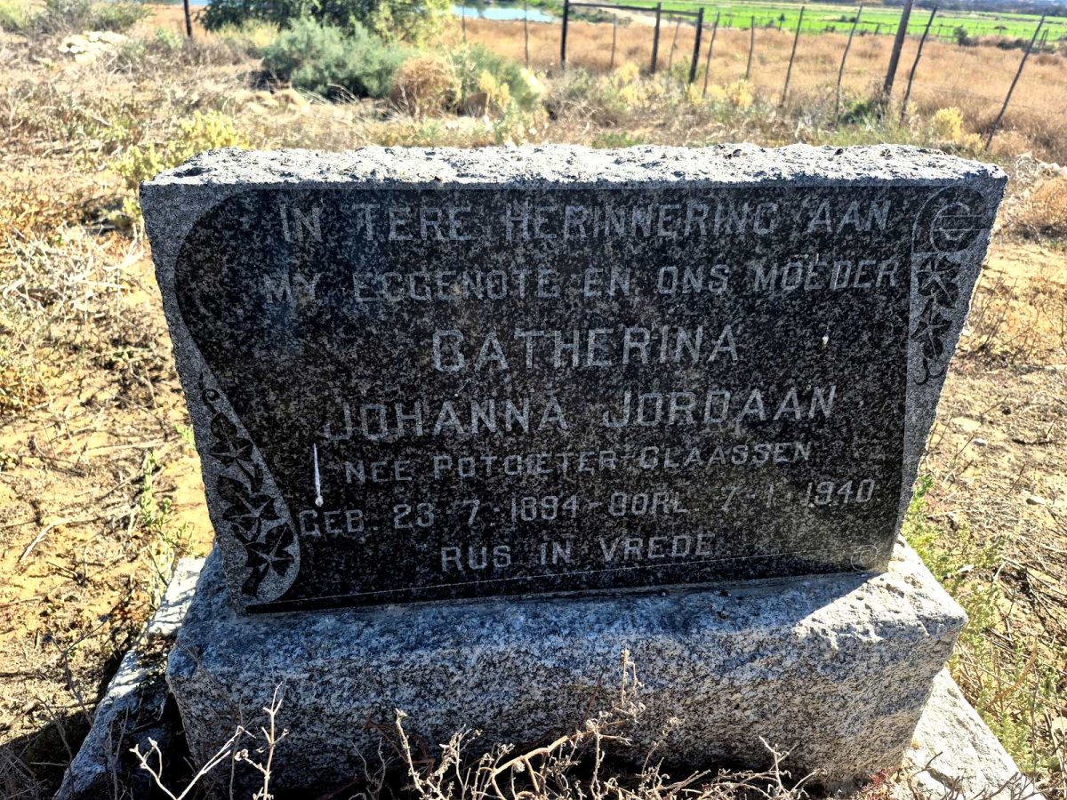 JORDAAN Catherina Johanna nee POTGIETER-CLAASEN 1894-1940