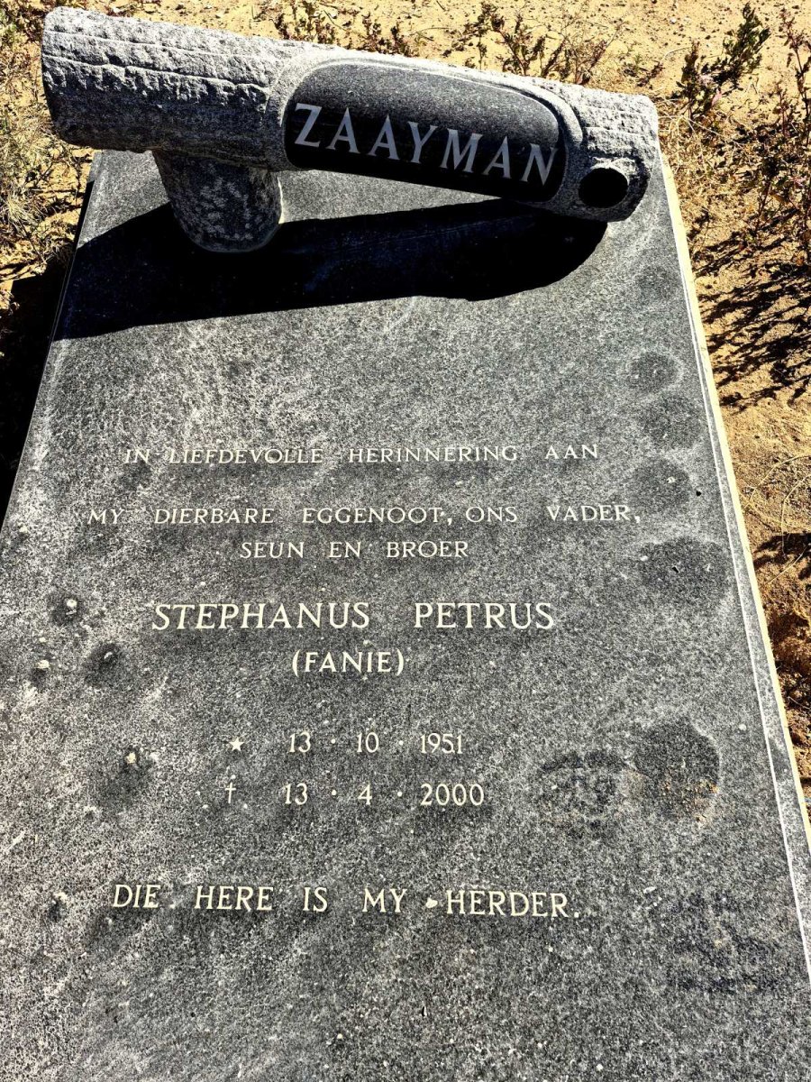 ZAAYMAN Stephanus Petrus 1951-2000
