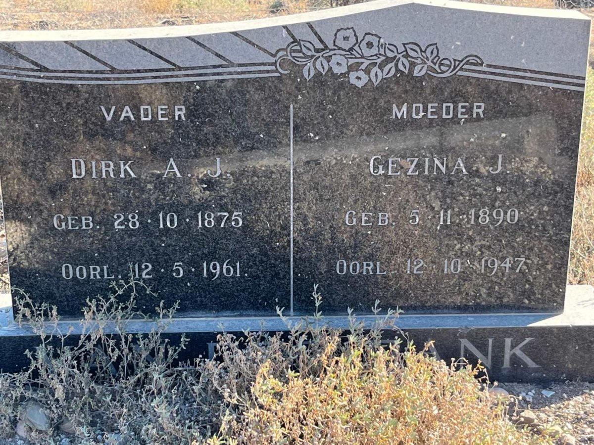 BANK Dirk A.J., van der 1875-1961 &amp; Gezina J. 1890-1947