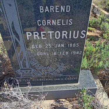 PRETORIUS Barend Cornelis 1885-1942
