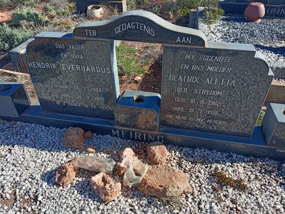 MEIRING Hendrik Everhardus 1903-1985 & Beatrix Aletta STRYDOM 1902-1976