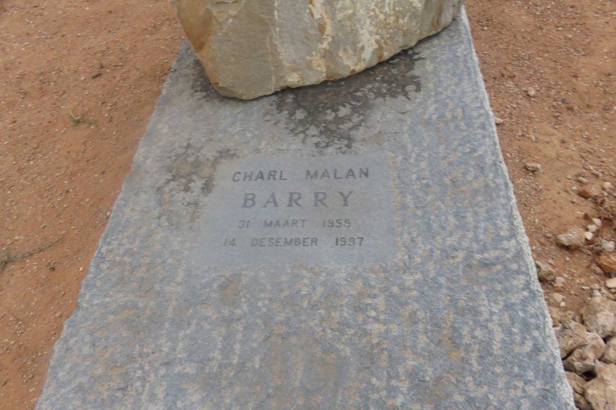 BARRY Charl Malan 1958-1997