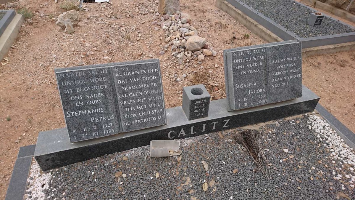 CALITZ Stephanus Petrus 1927-1995 &amp; Susanna Jacoba 1930-2001