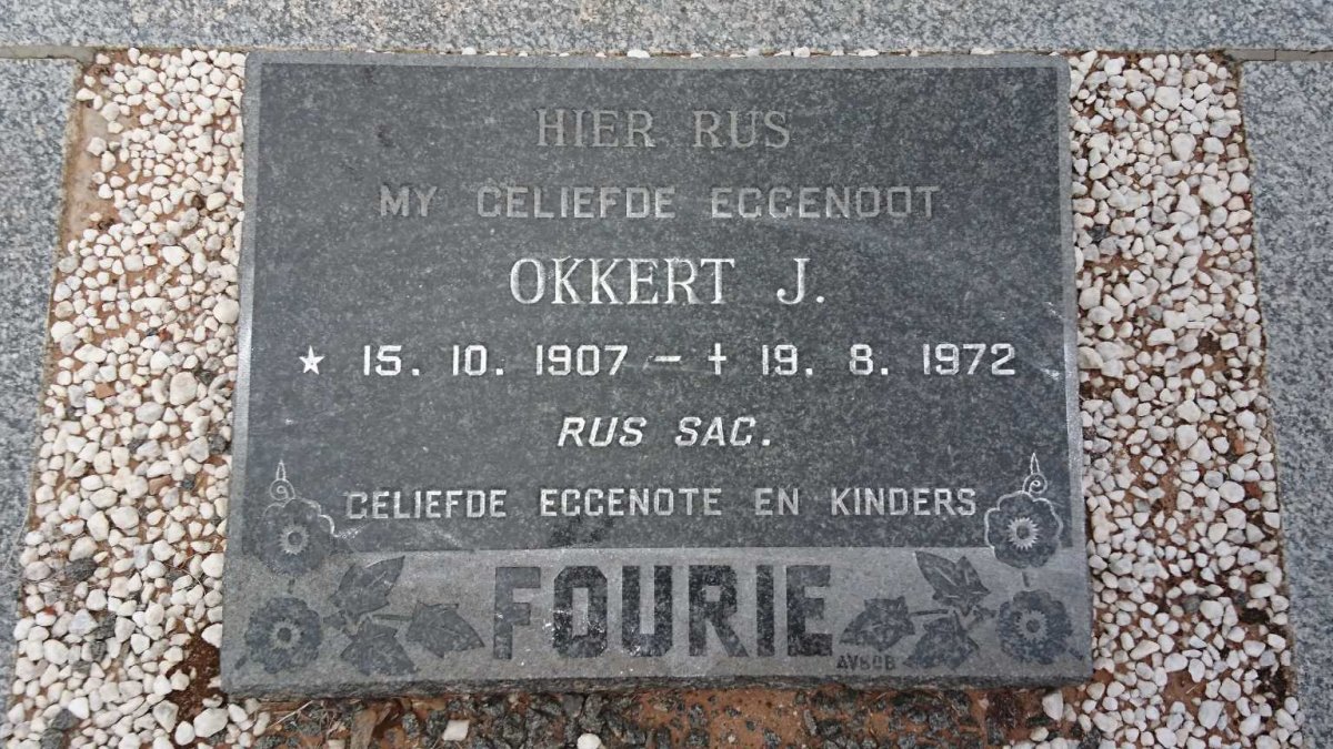 FOURIE Okkert J. 1907-1972
