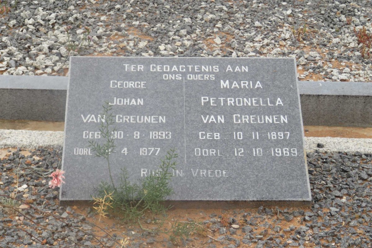 GREUNEN Johan, van 1893-1977 &amp; Maria Petronella 1897-1969