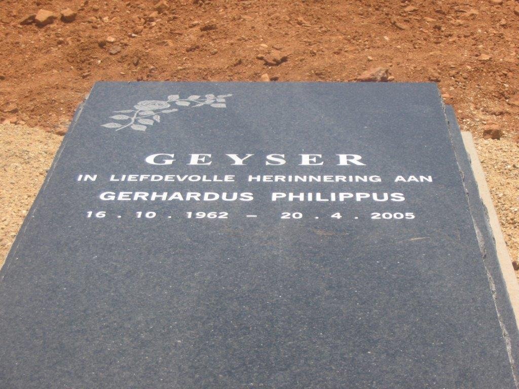 GEYSER Gerhardus Philippus 1962-2005