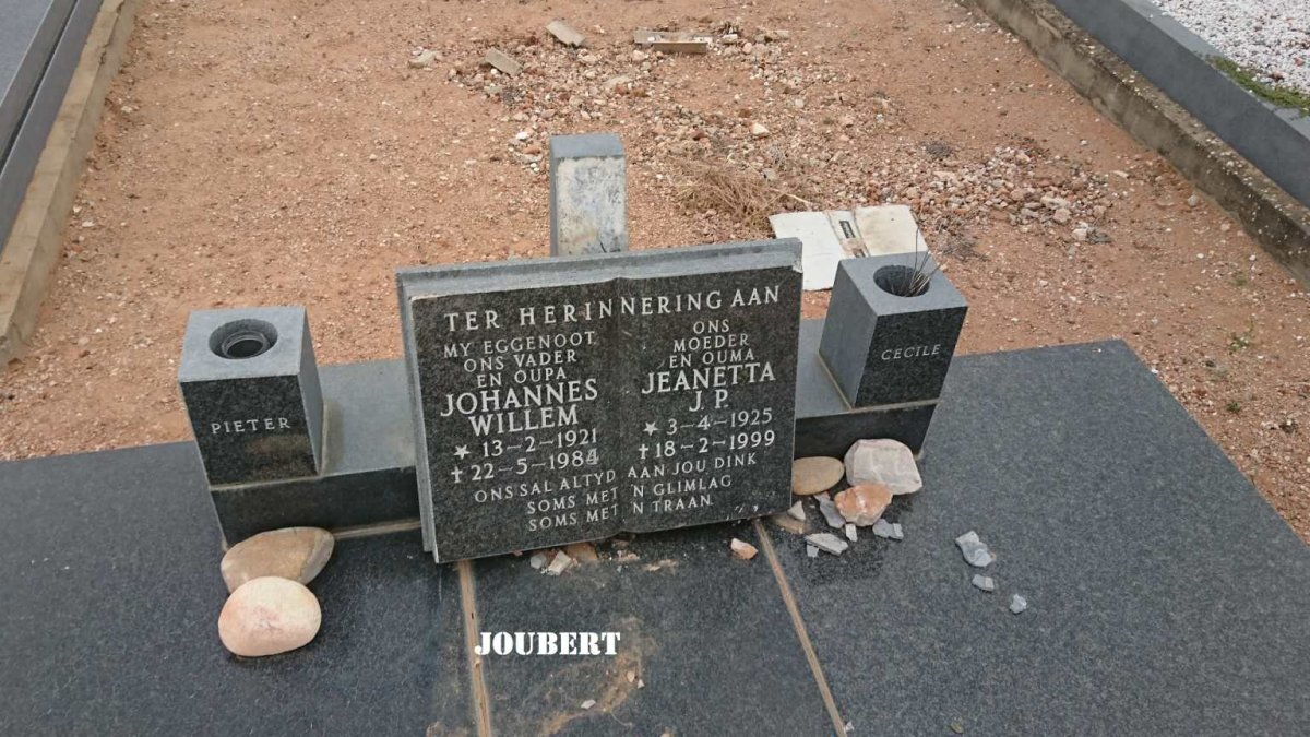 JOUBERT Johannes Willem 1921-1984 &amp; Jeanetta J.P. 1925-1999