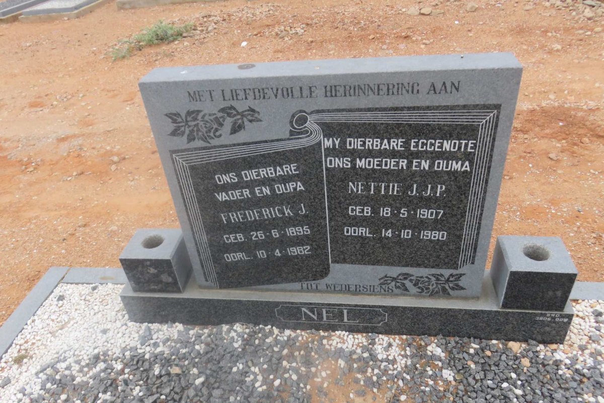 NEL Frederick J. 1895-1982 &amp; Nettie J.J.P. 1907-1980