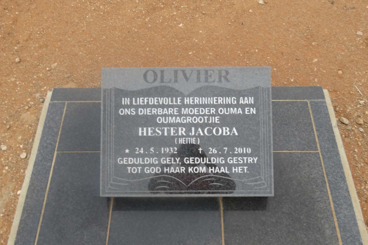 OLIVIER Hester Jacoba 1932-2010
