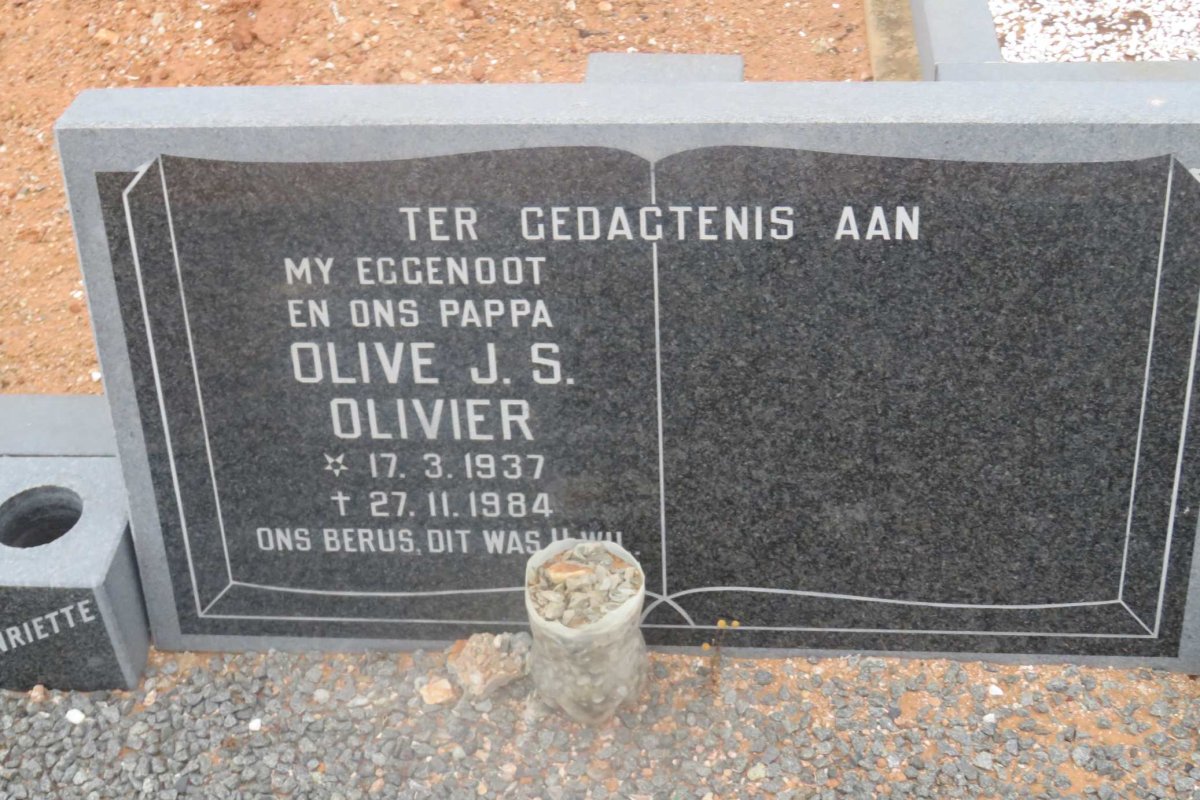 OLIVIER Olive J.S. 1937-1984