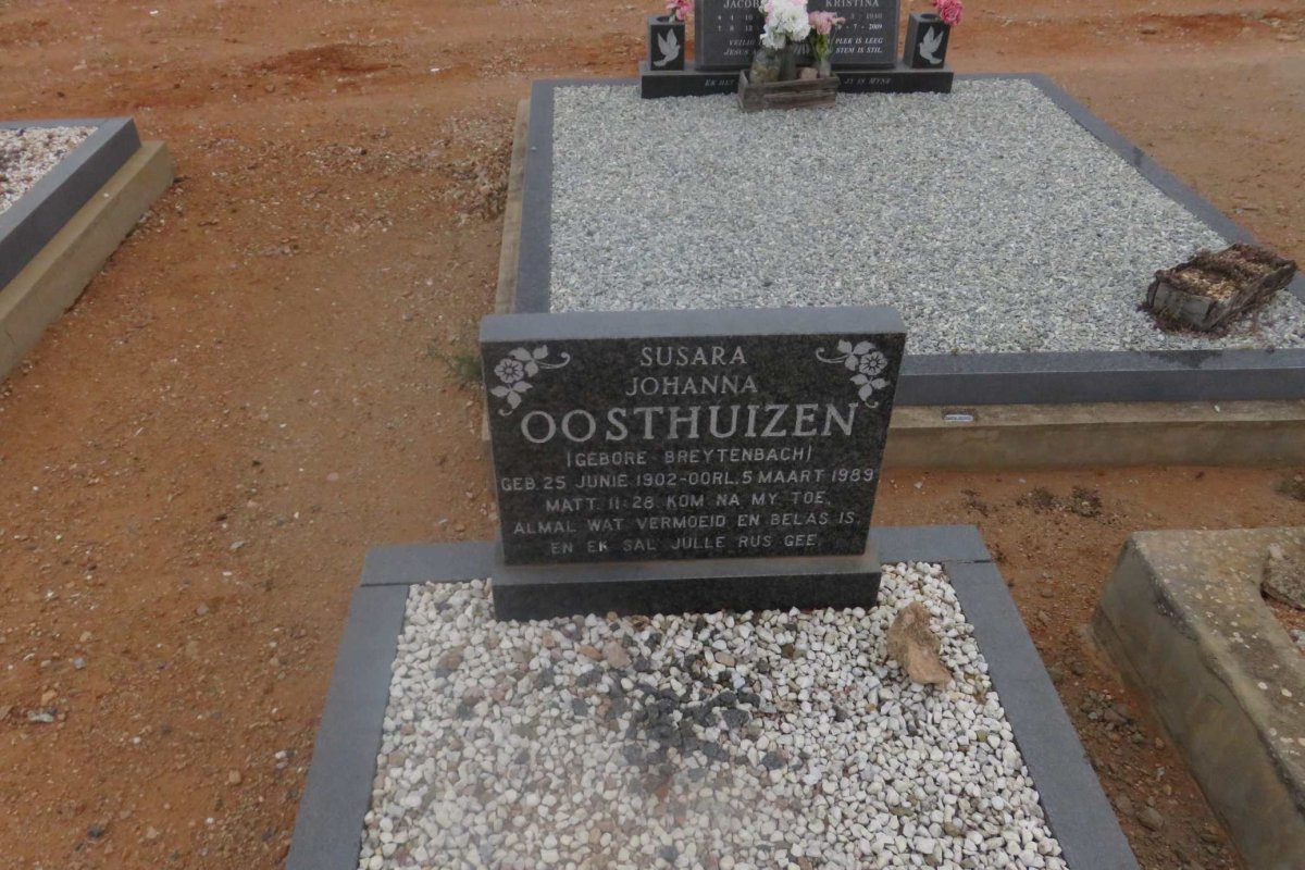 OOSTHUIZEN Susara Johanna nee BREYTENBACH 1902-1989