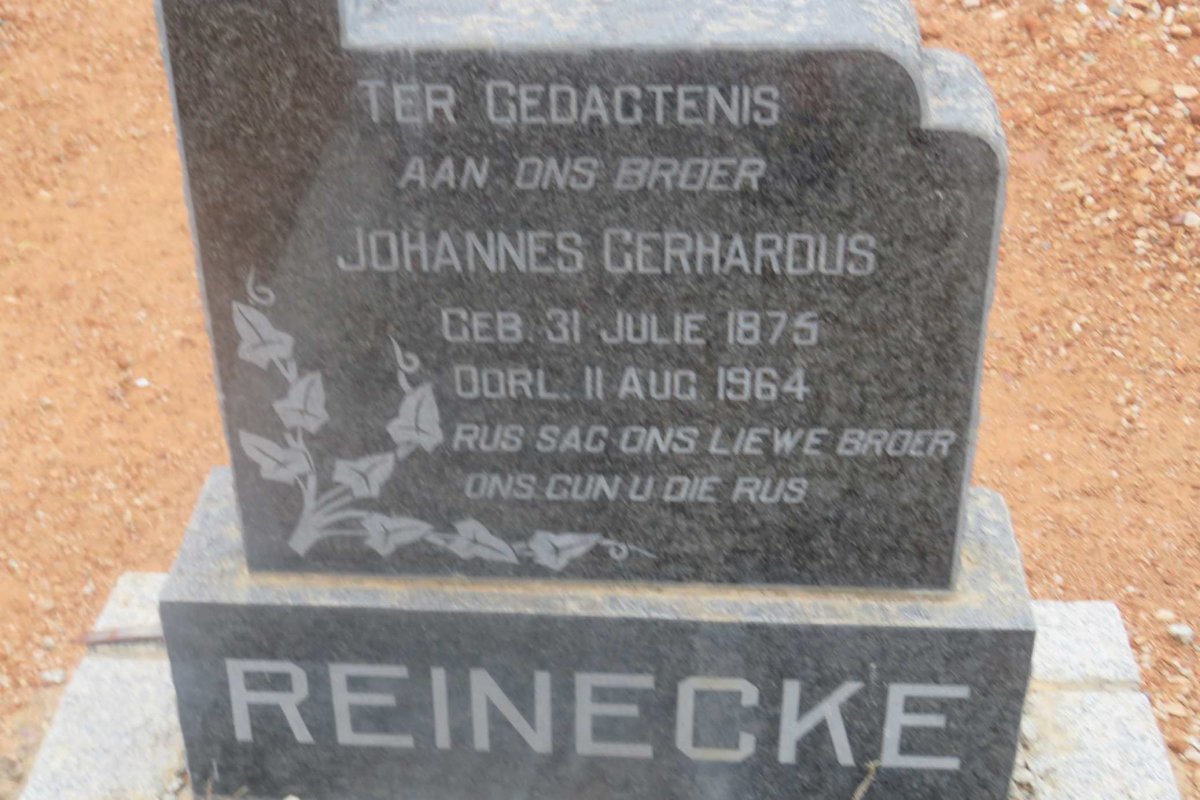 REINECKE Johannes Gerhardus 1875-1964