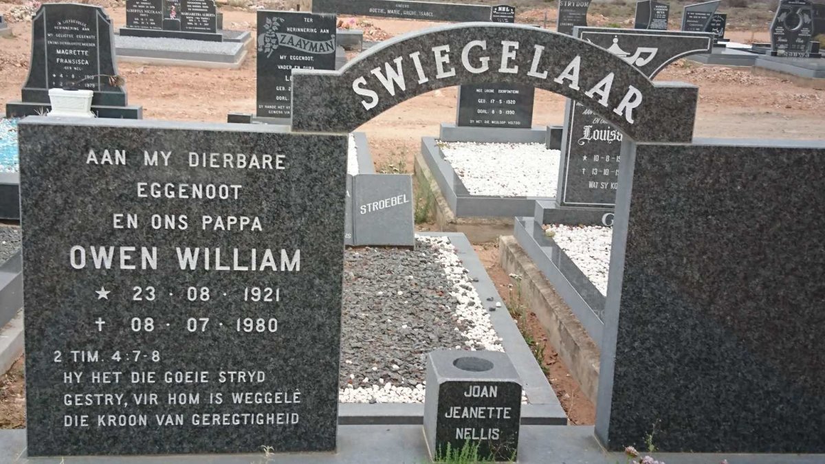 SWIEGELAAR Owen William 1921-1980