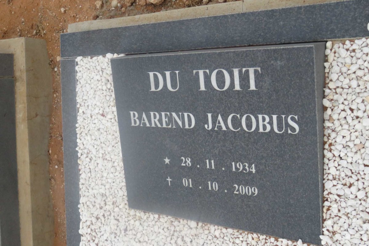 TOIT Barend Jacobus, du 1934-2009