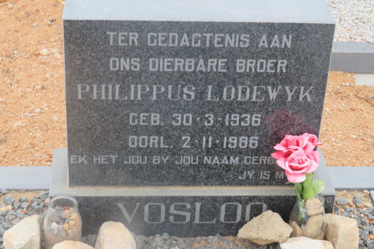 VOSLOO Philippus Lodewyk 1936-1986