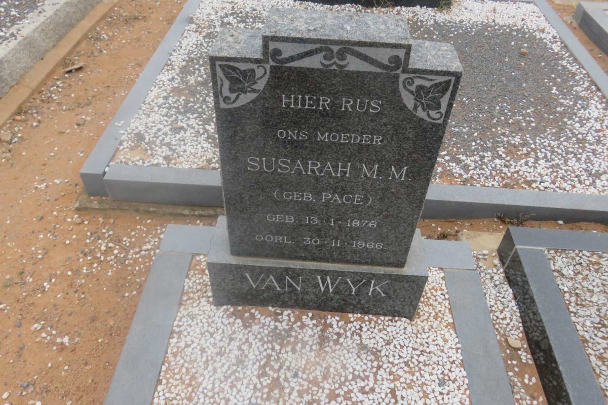 WYK Susarah M.M., van nee PACE 1876-1966
