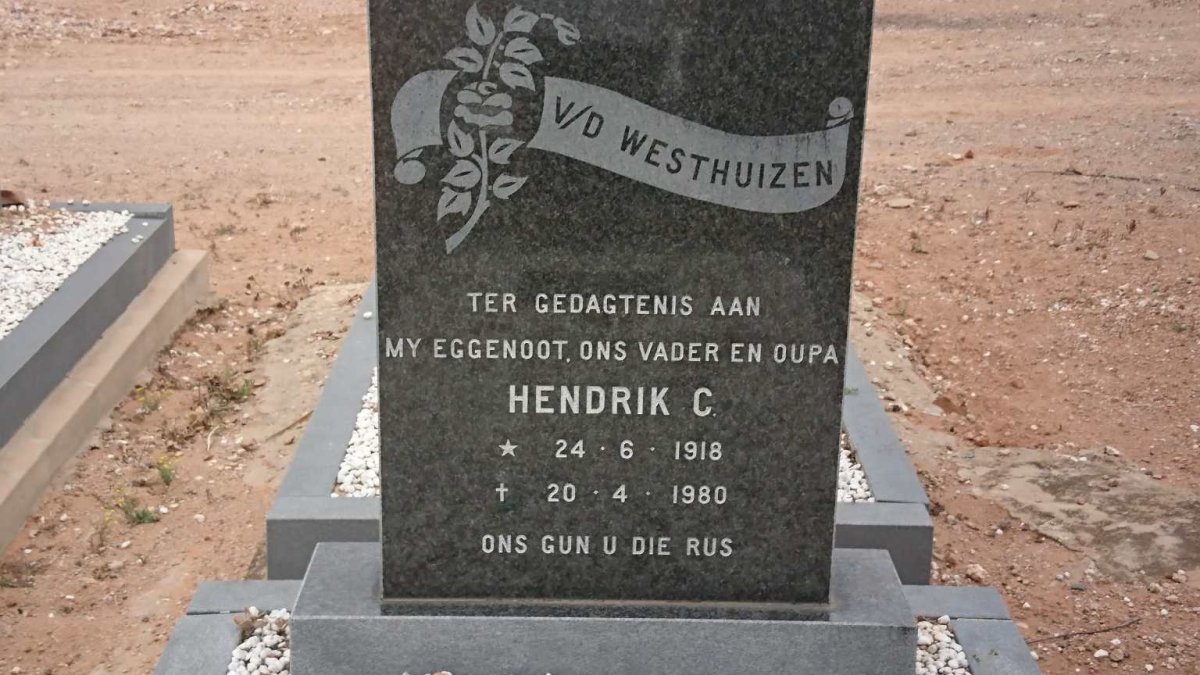WESTHUIZEN Hendrik C., van der 1918-1980 &amp; Anna Myrtle 1922-2007