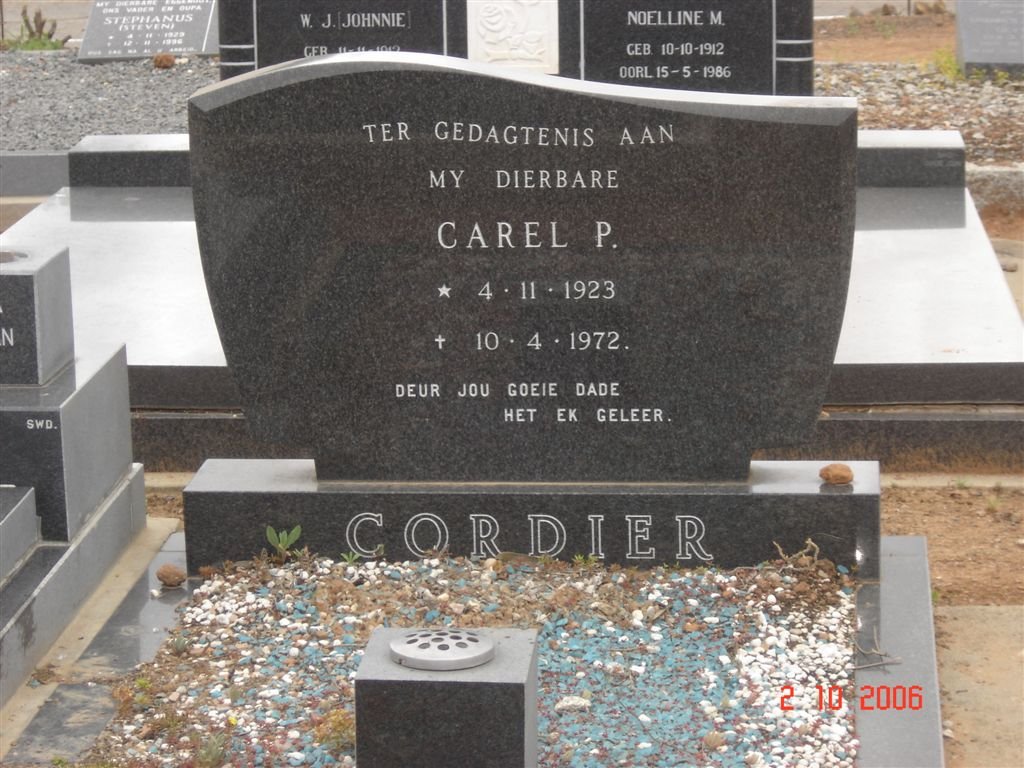 CORDIER Carel P. 1923-1972