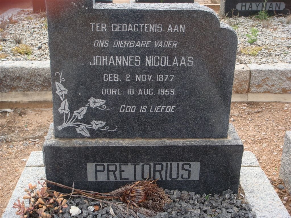 PRETORIUS Johannes Nicolaas 1877-1959