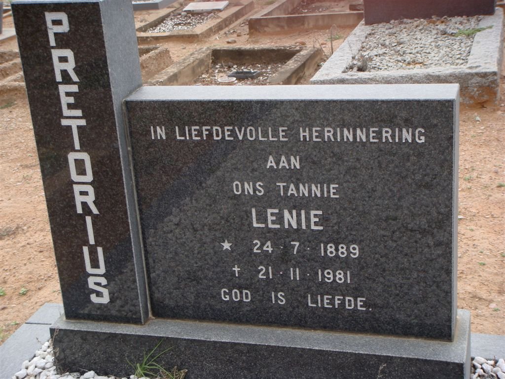 PRETORIUS Lenie 1889-1981