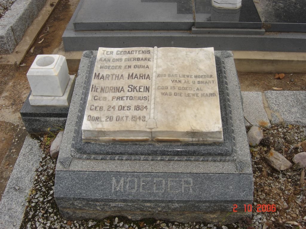 SKEIN Martha Maria Hendrina nee PRETORIUS 1884-1949