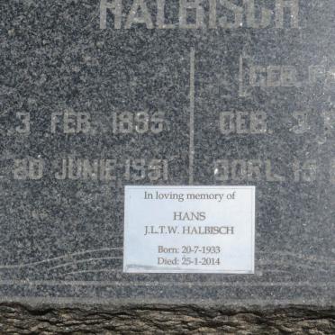 HALBISCH Johan W. 1895-1951 &amp; Jeanette M.M. PAULIN 1895-1959 :: HALBISCH J.L.T.W. 1933-2014 _2