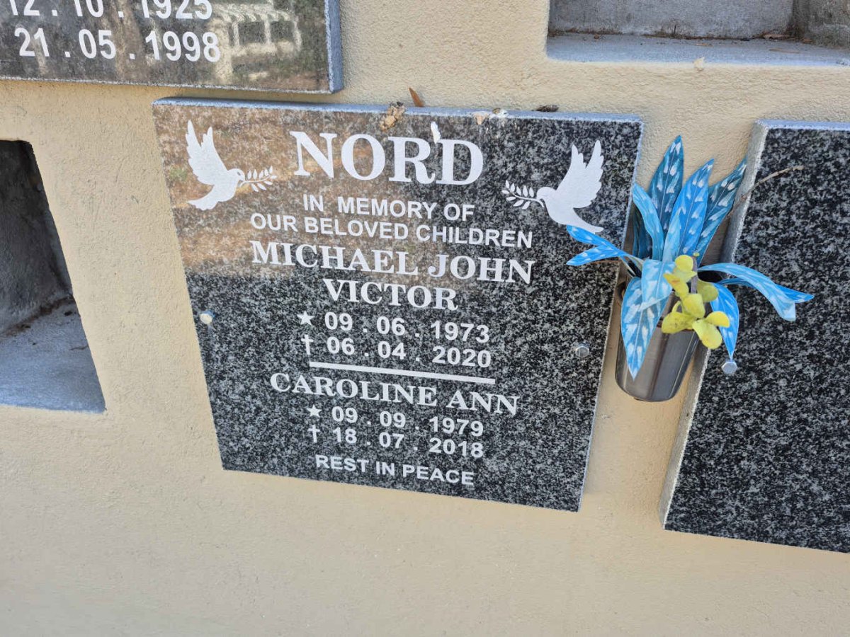 NORD Michael John Victor 1973-2020 & Caroline Ann 1979-2018