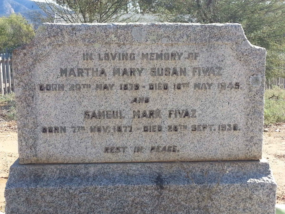 FIVAZ Samuel Mark 1877-1936 &amp; Martha Mary Susan 1879-1945