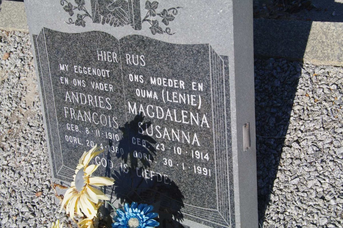 ? Andries Francois 1910-1980 &amp; Magdalena Susanna 1914-1991