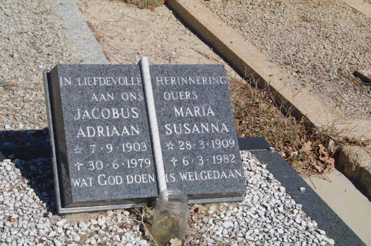 ? Jacobus Adriaan 1903-1979 &amp; Maria Susanna 1909-1982