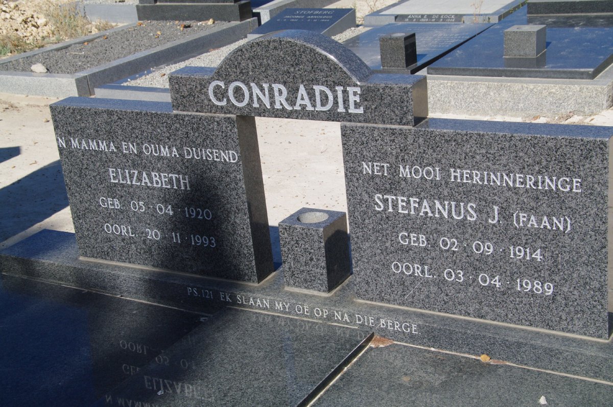 CONRADIE Stefanus J. 1914-1989 &amp; Elizabeth 1920-1993