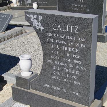 CALITZ F.J. 1921-1982 &amp; G.J. 1925-1993