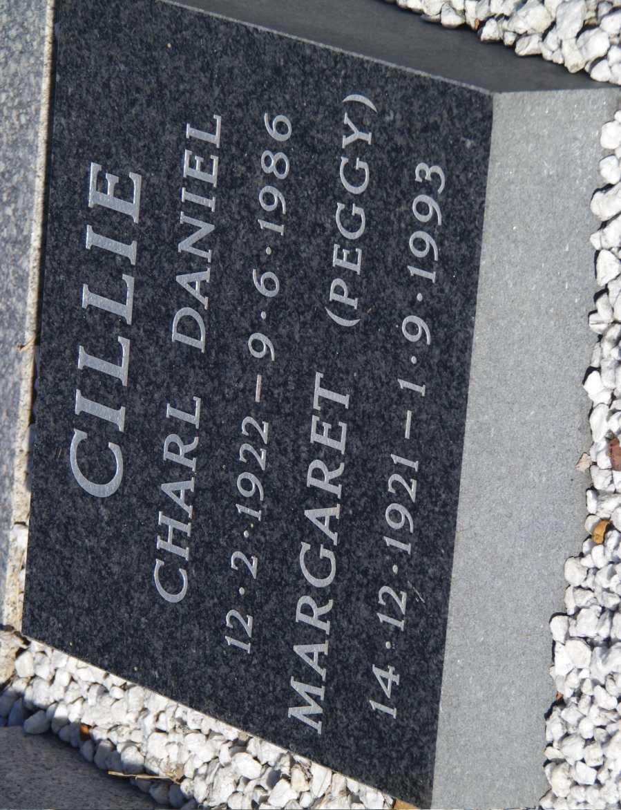 CILLIE Charl Daniel 1922-1986 &amp; Margaret 1921-1993