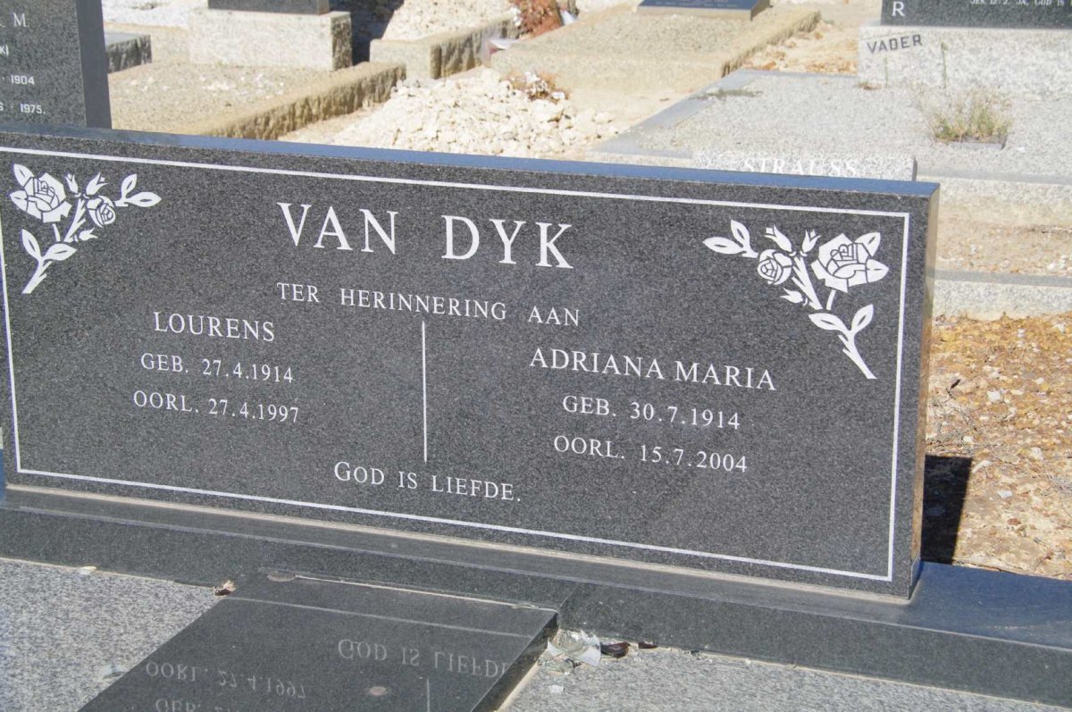 DYK Lourens, van 1914-1997 &amp; Adriana Maria 1914-2004