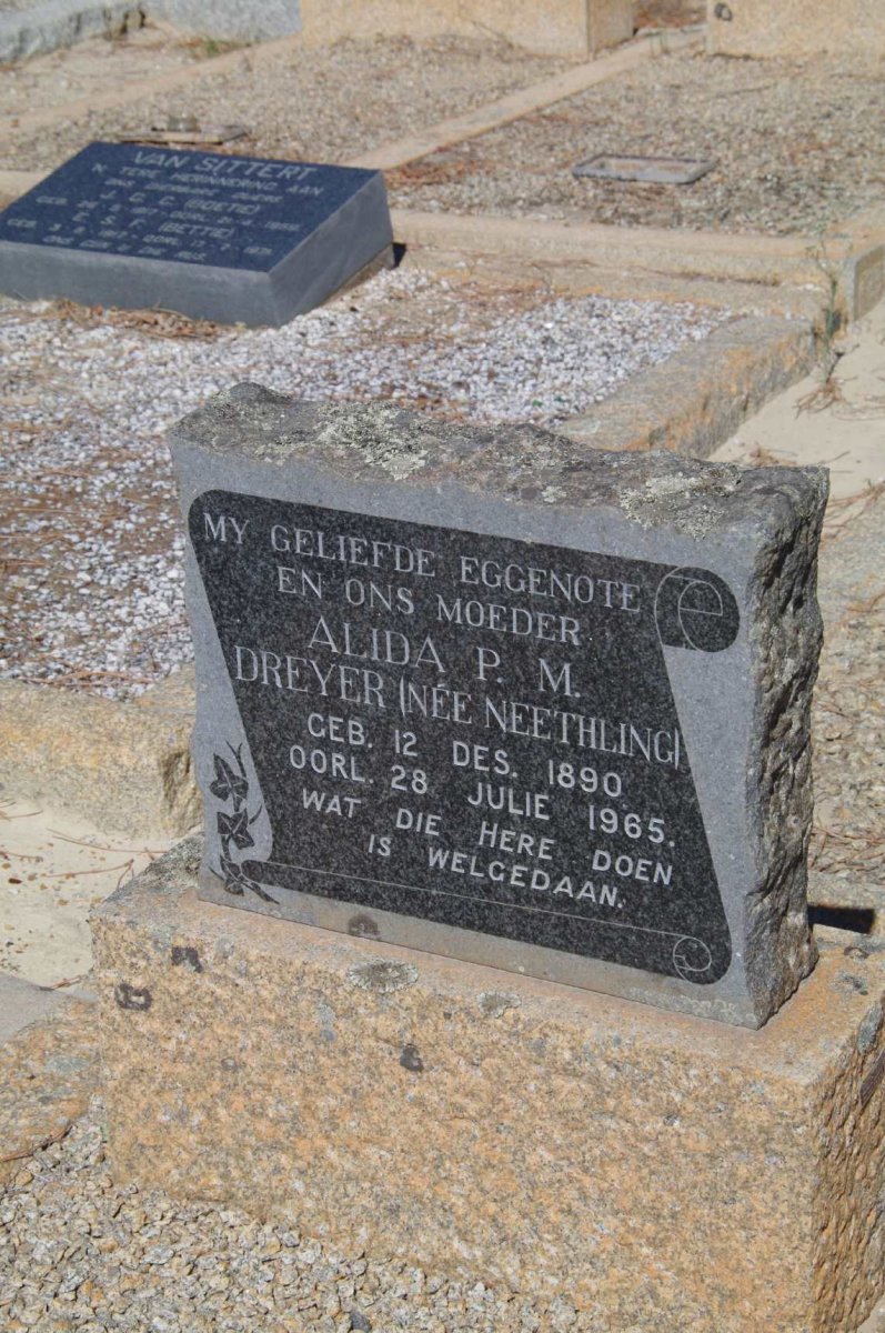 DREYER Alida P.M. nee NEETHLING 1890-1965